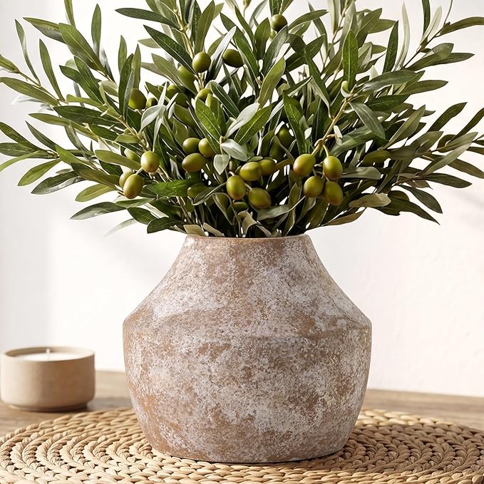 Ceramic Flower Vase for Centerpieces, 5.2in Pottery Small Ceramic Vases | Waterproof Pottery Vases for Flower, Hydrangeas, Home Decor, Living Room,Table Decorative, Handcrafted