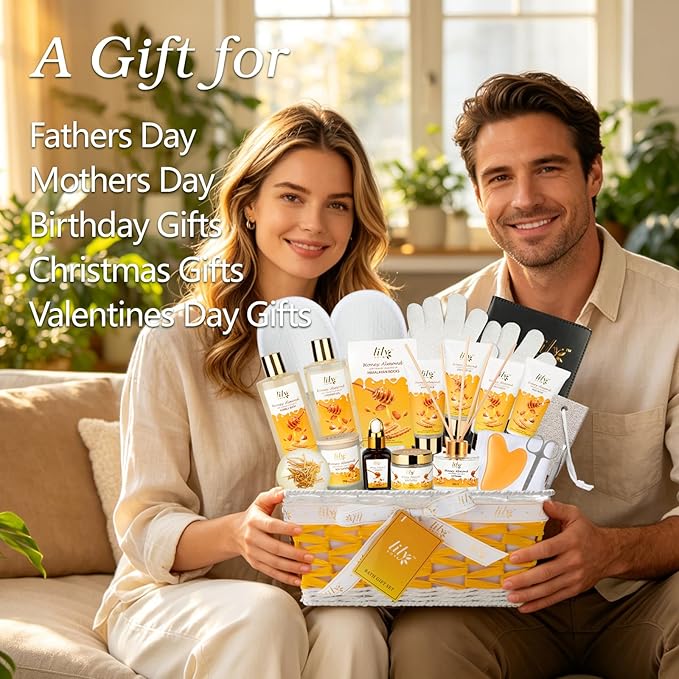 Mothers Day Gift Basket for Women, Gifts for Women - 21Piece Luxurious Bath and Body Skin Care Set for Women, Spa Gift Set for Mom, Spa Kit | Valentines Day, Birthday Gifts, Christmas Gift Sets