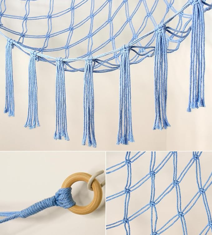 mirolam Stuffed Animal Storage Hammock Net - Toy Hammock Net for Stuffed Animals Corner - Hanging Stuff Animal Organizer Holder Large Size Baby Nursery Room Decor-Blue