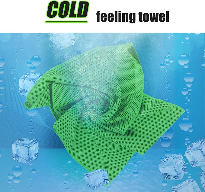 Cooling Towel (Pack of 20, 40"x12") with Pouches for Sports, Workout, Fitness, Gym, Yoga, Golf, Pilates, Travel, Camping & More