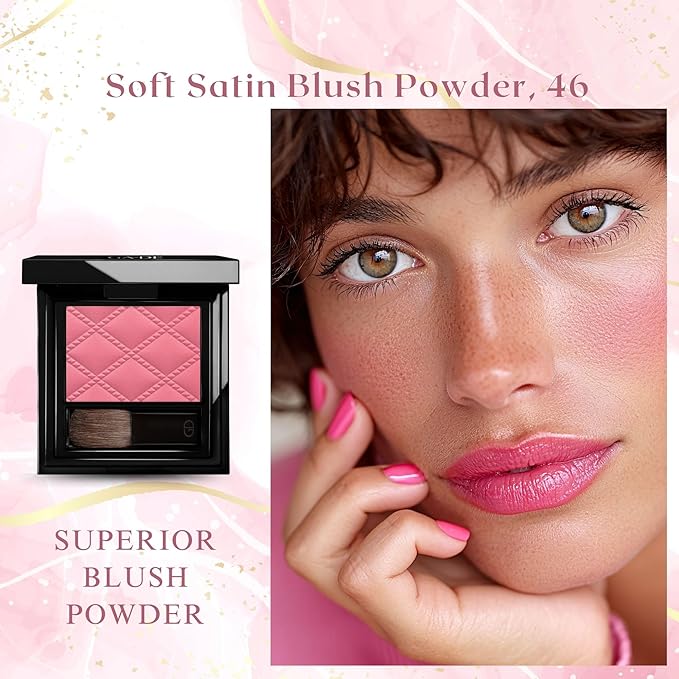 GA-DE Idyllic Soft Satin Blush Powder, 46 - Makeup Powder for Cheeks - Silky Color, Buildable Texture, Sheer to Dramatically Flushed Look - 0.28 oz