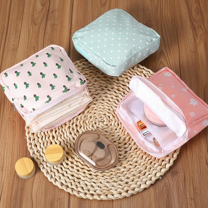 Sanitary Napkin Storage Bag, 4 Pcs Period Bag for Women Portable Period Pouch Small Discreet Menstrual Pad Bags Cute Feminine Pads Period-Kits Menstrual Cup Pouches Tampon Holder for Purse
