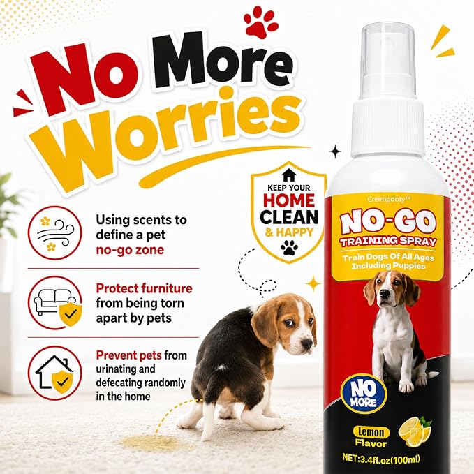 Dog Potty Training Spray Set, Puppy Pee Spray, Stops Urination & Marking, Indoor & Outdoor Potty Training for Dogs & Puppies, Essential Tools for Dog Training (3.4 fl oz, 2-Pack)