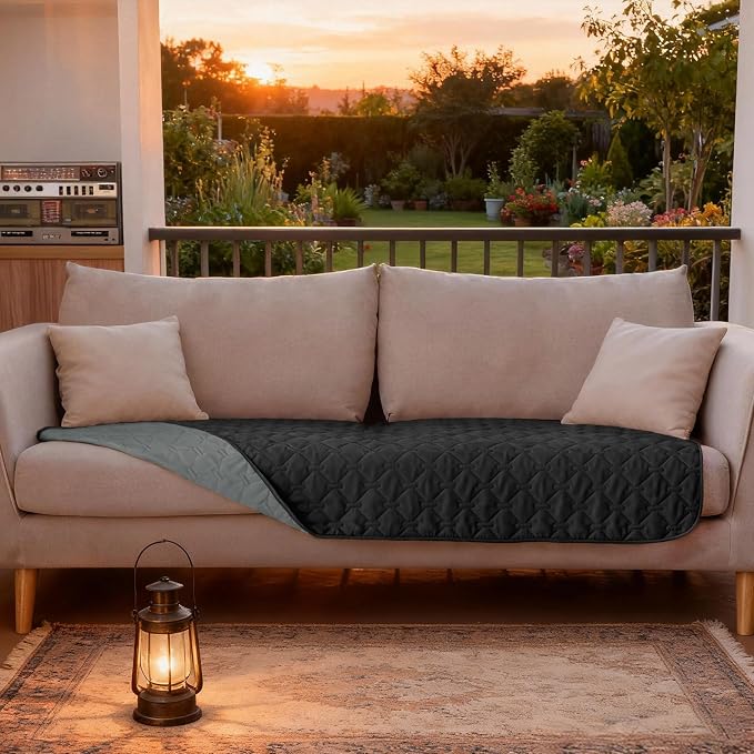 gogobunny Waterproof Blanket, Couch Covers for Dogs, Reversible Protector | 3X Stronger Leakproof, Scratch Proof Durable Furniture Protection, Stain Resistant, Washable, 30x70 Inch Dark/Light Charcoal