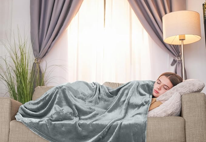 Utopia Bedding Soft Fleece Bed Blanket Throw Size Ash Grey (50x60 Inch) | Microfiber Plush Warm Lightweight Breathable Cozy Blanket Anti-Static, All Season Use, Gift for Women and Men