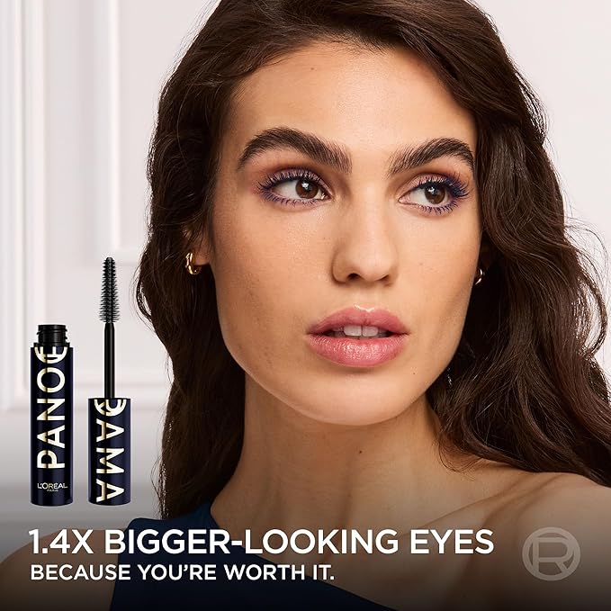 L'Oreal Paris Voluminous Panorama Chromatic Mascara, Volumizing and Lengthening Blue Mascara, Longwear, Smudge-Resistant and Washable, 706 Blue Suede