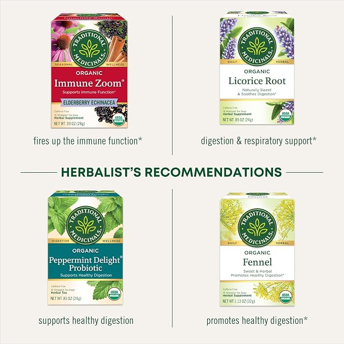 Traditional Medicinals, Organic Throat Coat Lemon Echinacea - Supports Throat Health - Kosher, Non-GMO, Caffeine-Free, Compostable, 16 ct