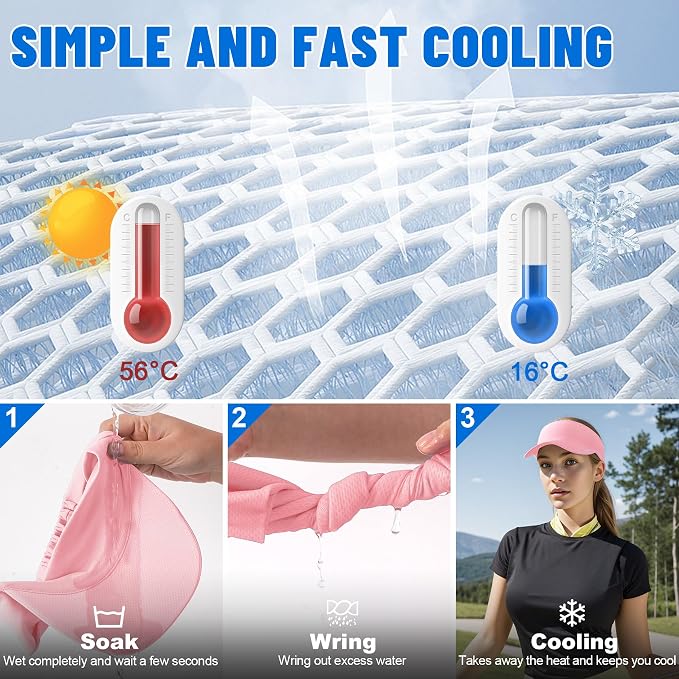 Sukeen Cooling Stretchy Sun Visor for Women Men UV Protection Cooling Hat | Lightweight quick-dry free size vizor with instant cooling, sports visor hat for golf, tennis, cycling, running, pickleball