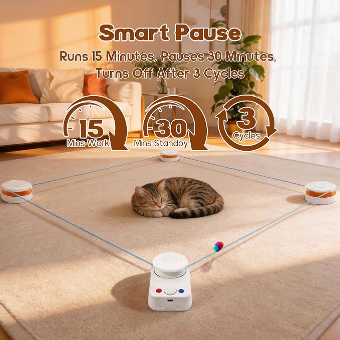 Interactive Cat Toy for Indoor Cat,Automatic Treadmill for Exercise | Automatic Moving Cat Chase Toy with Auto/Manual Control for Indoor Exercise, Mental Stimulation, for Cats and Kittens.(H1K3)