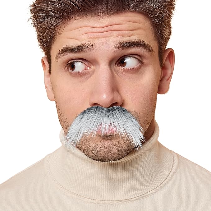 Fake Mustache for Men Classic Halloween Self Adhesive Fake Beard Novelty Stick On Fake Mustaches