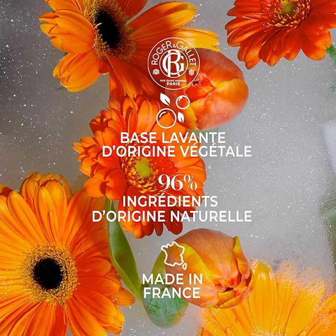 ROGER & GALLET | Body Wash & Body Soap for Women | Bois D'Orange - Orange Wood 3 X 3.5 Oz