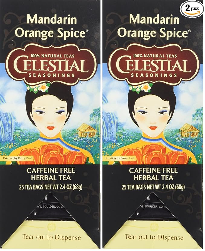 Celestial Seasonings Mandarin Orange Spice Herbal Tea 25 Tea Bags (Pack of 2)