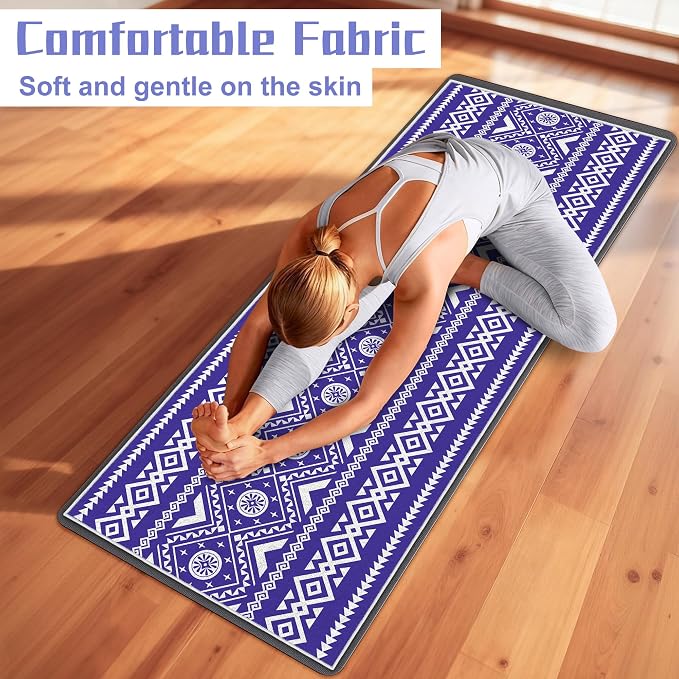 Yoga Towel,Absorbent Yoga Mat Towel for Hot Yoga Non Slip,Stylish Prints,Ideal for Workouts,Hot Yoga,Bikram,Pilates Equipment,72 x 27 in,Arranged Triangle Geometry