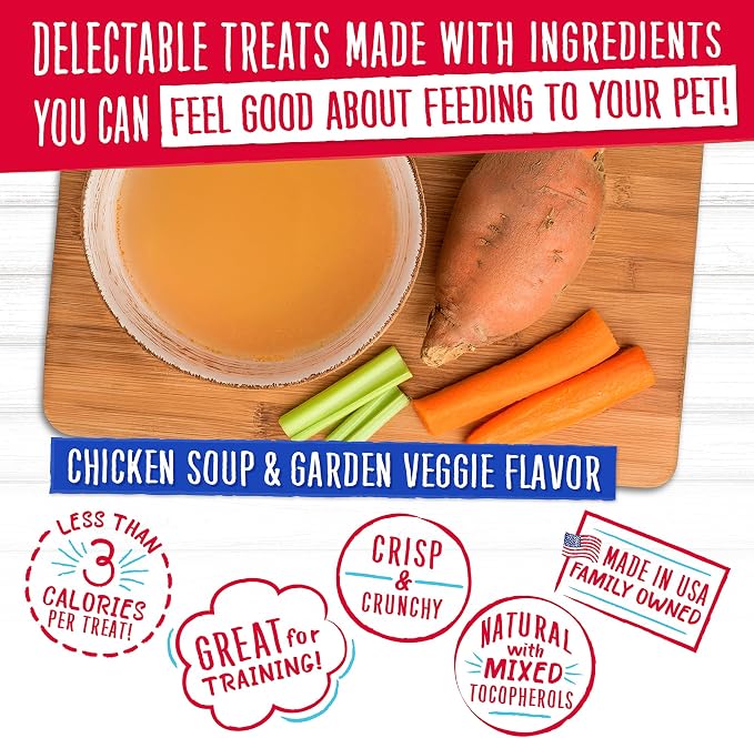 Charlee Bear Original Dog Training Treats, Chicken Soup & Veggie, 16 oz | Pocket-sized Training Treats, Crunchy Dog Treats, Limited Ingredient Recipe, Under 3 Calories per Treat, Made in USA