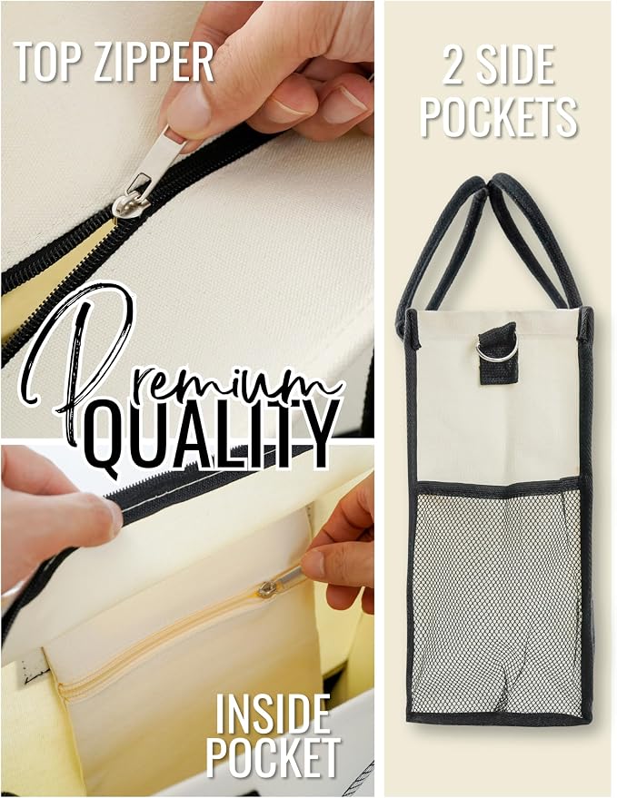 InnoBeta Yoga Gifts for Women, Yoga Instructor Gifts Tote Bag for Yoga Teacher with Top Zipper Closure and Shoulder Strap