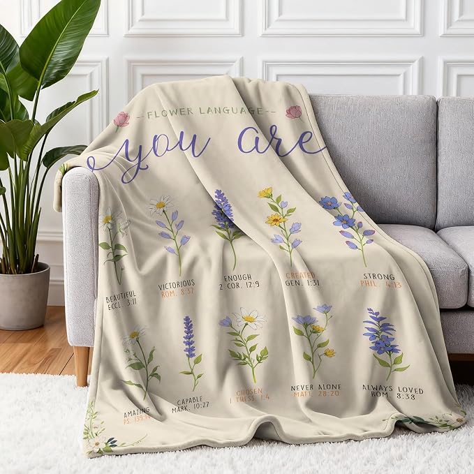 COMFAR Christian Gifts for Women Faith, Inspirational/Religious/Spiritual Gifts for Adults, Soft Throw Blankets for Women/Men, Personalized Blankets for Adults 40"x 50"