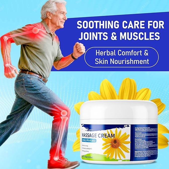 Arnica Massage Cream for Sore Muscles, Deep Tissue Massage Lotion with Natural Botanical Extracts, Non-Greasy Muscle Cream for Back, Neck & Shoulders, Moisturizing Body Massage Creams