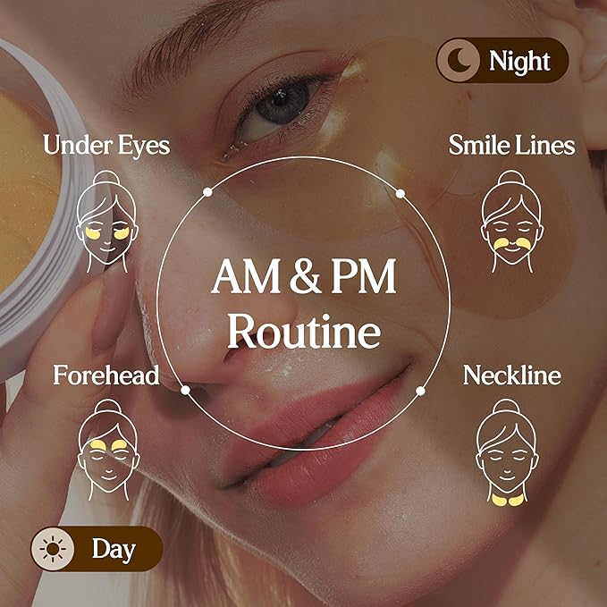 SUR.MEDIC+ SURMEDIC Perfection 24K Gold Eye patches (60 Pairs), Gel Under Eye Pad for Puffy Eyes and Dark Circles with Caffeine, Undereye Bags, Korean Eye Skin Care with Collagen
