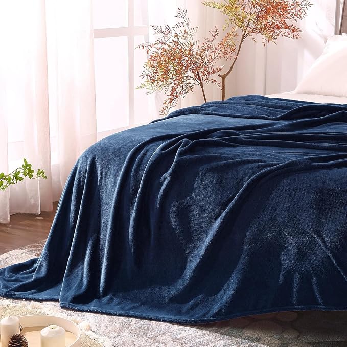 BEDELITE Fleece Blanket Soft Plush Full Bed Blanket Navy 84"x90" | Ultra Soft Fleece, Plush Microfiber, Lightweight Warmth, All Season Comfort, Fade Resistant, Machine Washable, Couch Sofa Bed