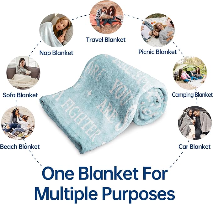 Gift for Women, Get Well Soon Blanket, Sympathy Gift for Her Him | Thinking of You Present, Inspirational Birthday Gift for Sister Friend Daughter Son Coworker Nurse, 60'' x 50''