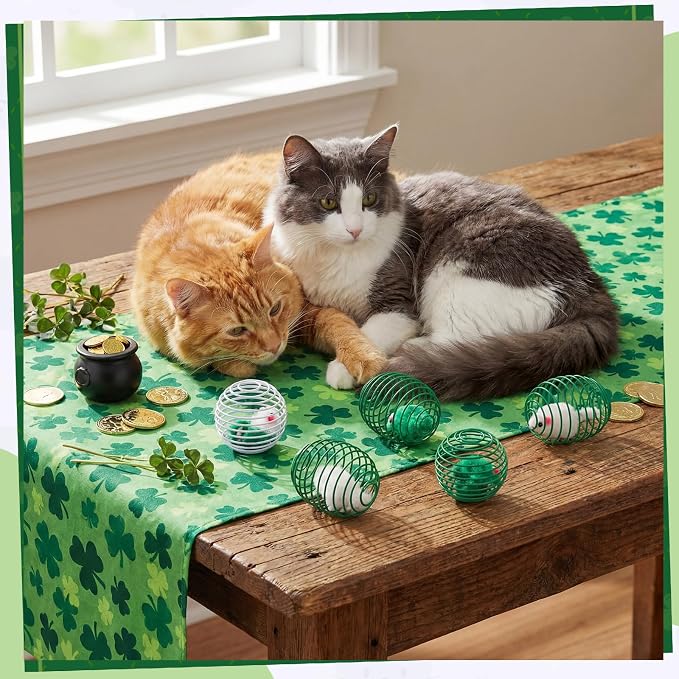 Jecery 5 Pcs Cat Toys Spring,Mouse,Green