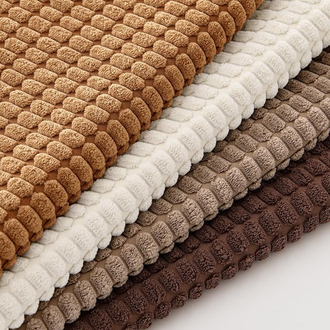 MIULEE Fall Decorative Throw Pillow Covers 18x18 Inch Set of 4 Brown | Modern Natural Rustic Throw Pillows, Warm Neutral Soft Corduroy Pillowcases, Home Decor for Sofa Living Room Bed