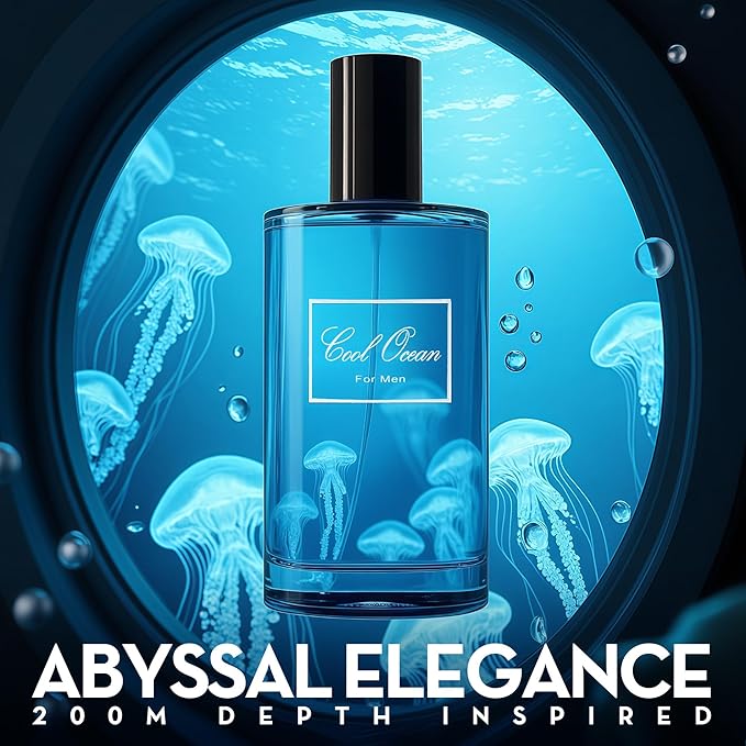 AFLUXE 2PCS Mens Perfume Cologne Long Last Strong EDP Natural Spray Gift Set, with Cocoa, Dried Fruits, Woody Fragrance for Daliy Use, 3.4 Fl Oz / 100 mL Each (Cool Ocean-Men & Vanilla Tobacco)