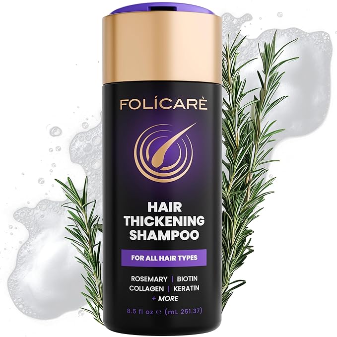 Thickening Hair Growth Shampoo For Women & Men, Biotin Shampoo, Intensive Repair for Thinning Damaged & Frizzy Hair, Split End Care, Sulfate & Paraben Free