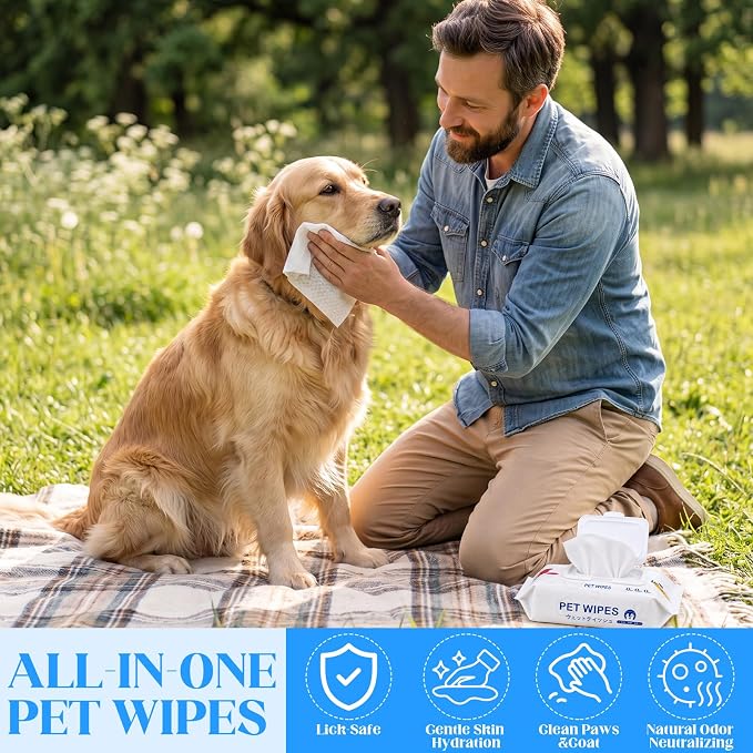 Irenare 13 Pack / 1040 Count Pet Wipes for Paws Butt, 5 x 7 in for Travel