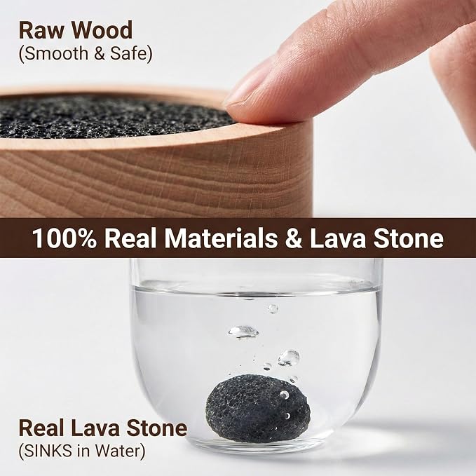 CUIYAKI 4Pcs Small Passive Lava Rock Diffuser for Essential Oils Great for Decorating at Desk, Office or Car