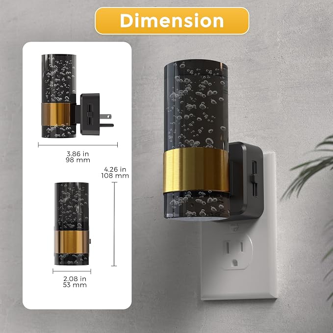 L LOHAS LED Night Lights Plug into Wall, 3000K Acrylic Night Light | Dimmable Nightlight with 0-100 LM Adjustable Brightness, Plug in Night Light with Dusk to Dawn Sensor, for Bathroom Hallway