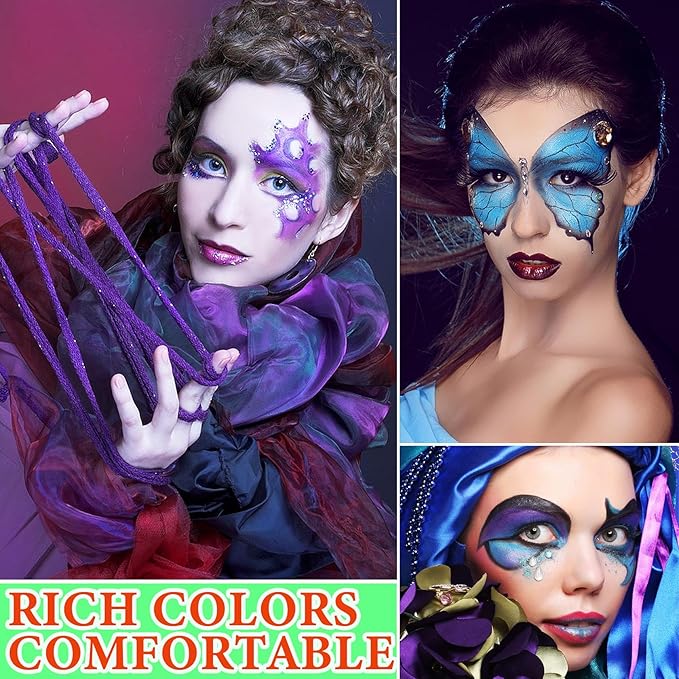 18 Colors Bruise Wheel for Special Effects,Halloween Face Body Paint SFX Makeup,Light Green Witch Zombie Gamora Face Body Paint Oil Based Cosplay Theatrical Halloween Makeup Kit