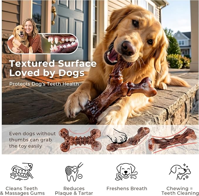 Kseroo 3-Pack Indestructible Dog Chew Toys for Aggressive Chewers,25-100lbs