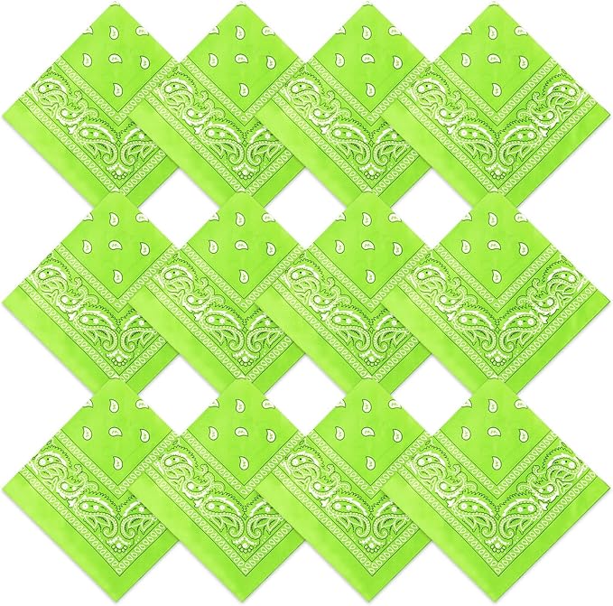 Suhine 12 Pcs Bandanas Bulk 22 x 22 Inch Paisley Headband Cowboy Handkerchief Christmas Thanksgiving Gift for Women Men