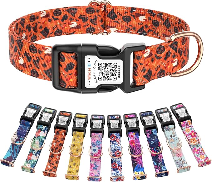 Dog Collar for Meidum Dogs with Smart QR Tags