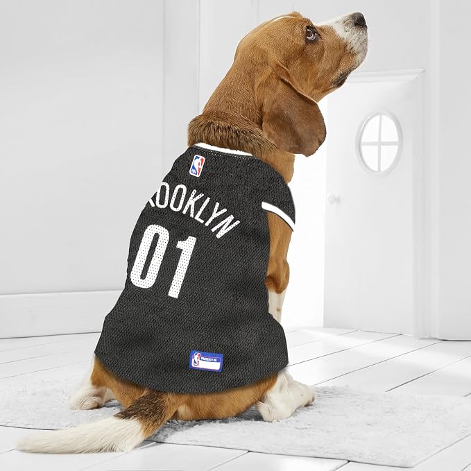 NBA PET Jersey Brooklyn NETS Basketball Dog Jersey, X-Small. Best Licensed Basketball Jersey for The Real Four-Legged Fan!