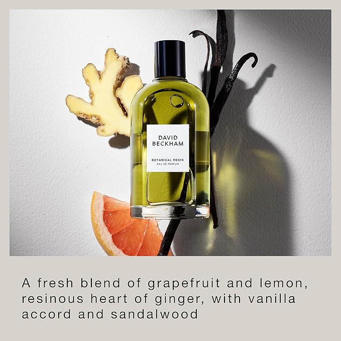 David Beckham Collection Botanical Resin Eau de Parfum 3.3 fl oz (Pack of 1), Notes of Grapefruit, Ginger, and Sandalwood, Men's Fragrance, Long Lasting, Everyday Fragrance, Travel Size