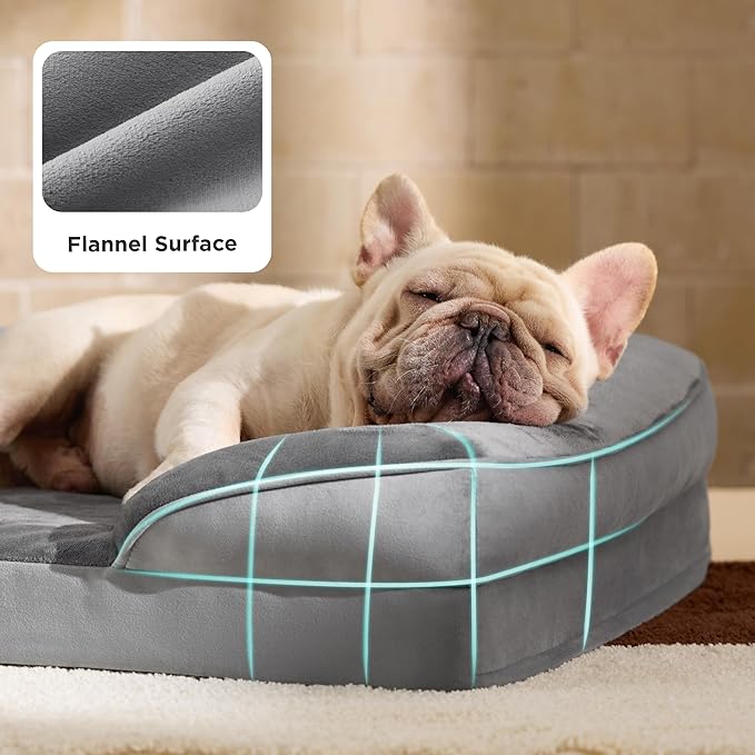Bedsure Orthopedic Dog Bed Medium Size Dogs - Washable Small Medium Dog Cat Bed Waterproof, Comfort Cats Couch Sofa with Washable Removable Cover, Pets Bed with Nonskid Bottom, Grey, 28" (Pack of 2)