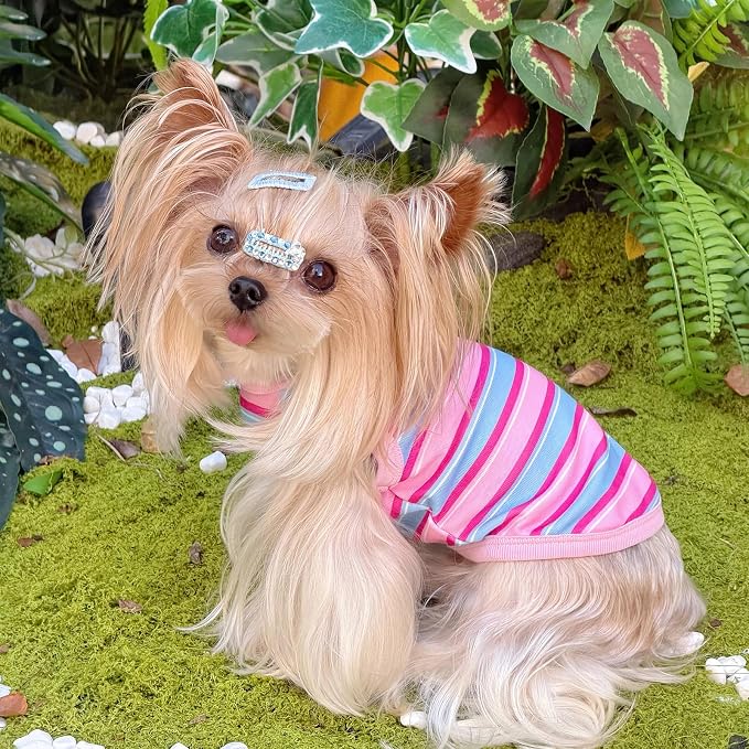 Soft Striped Dog Shirt, Cozy Warm pet Vest for Small Medium Dogs, Classic Puppy cat Clothes for Indoor Outdoor Outfits