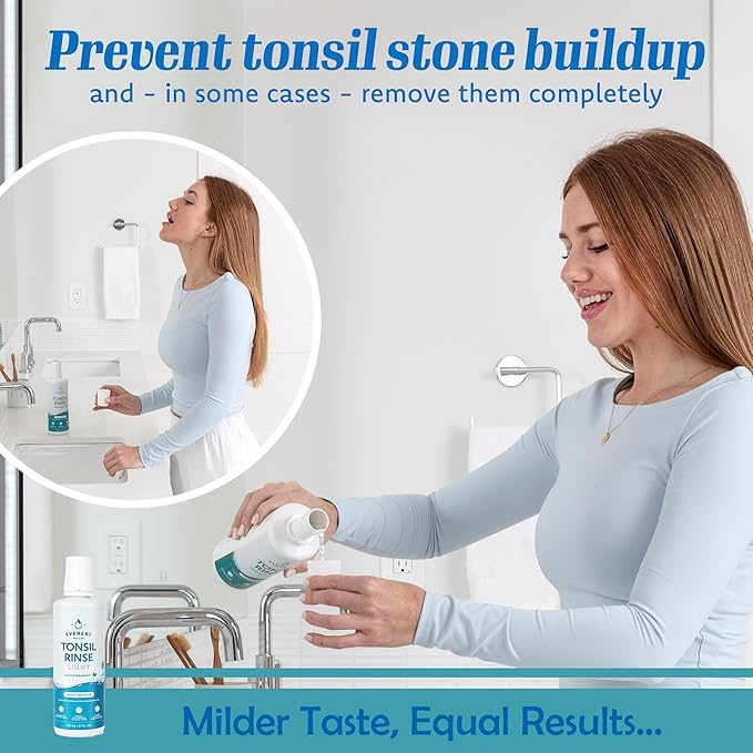 Everest Mouth Wash & Tonsil Stone Remover – Natural Mouthwash or Oral Rinse Liquid to Help Soothe Tonsils, Bad Breath, & Relieve Dry Mouth - Alcohol Free Treatment (17 fl oz (3 Pack), Light Spearmint)