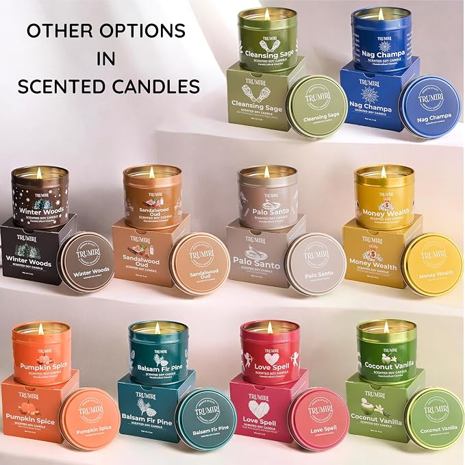 Balsam Fir Pine - Soy Candles for Home Scented - 5oz Natural Clean Non Toxic - for Fall Winter Christmas Holidays - Long Lasting Highly Scented Pet Safe Luxury Tin - Velas Aromáticas para el Hogar