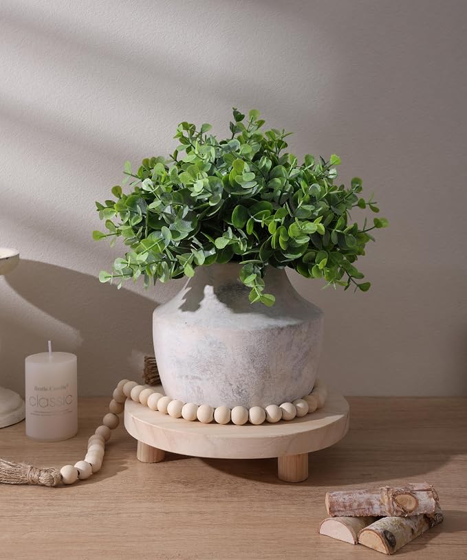 Ceramic Flower Vase, 5.3 Inch Rustic Vase for Flowers, Small Terracotta Pottery Vase for Home Decor, Farmhouse Decorative Vase for Living Room Kitchen Table Shelf Bedroom Decor