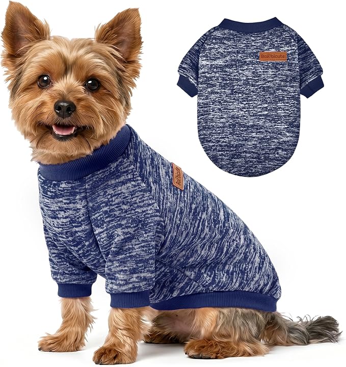 1 Pack Dog Sweaters for Small Dogs Girl Boy Winter Fleece Clothes Warm Soft Dog Sweatshirt Outfit for Dogs Cats Pet Apparel