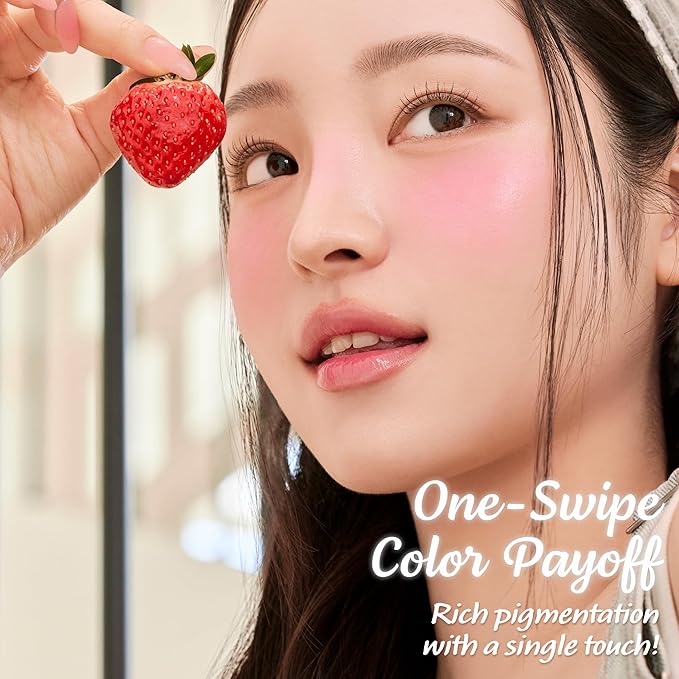 TOUCH IN SOL In My Heart Stick Blush (#Punch Pink) - Pink Cream Blush Stick for Korean Makeup, Lip & Cheek Multi-Use, Blendable Milk Blusher for Dewy Glow, Kbeauty (0.21 Oz)