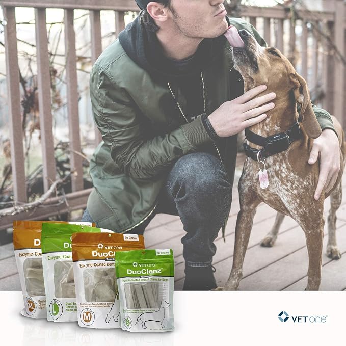 VetOne DuoClenz Rawhide Dental Hygenic Chews for Medium-Sized Dogs, 30-Count Bag