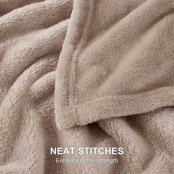 Hansleep Full Mocha Brown Fleece Blanket, Soft Flannel Bed Blanket | Fuzzy Cozy Blanket 84x90 Inches, Multi-use for Bed, Sofa, Couch, Travel, Camping, All Season Warm Lightweight Cover