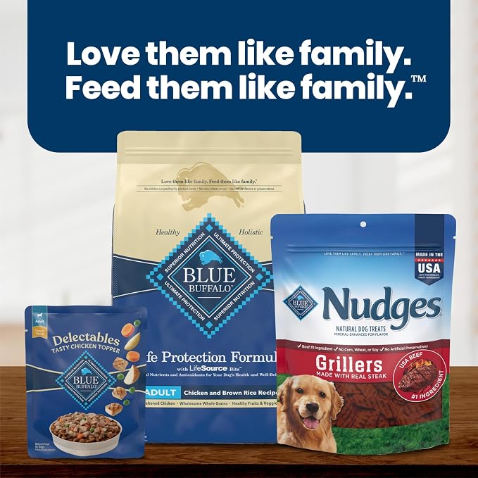 Blue Buffalo Delectables Variety Pack Dog Food Topper, 3 oz, 24 ct | Chicken, Beef, Turkey & Lamb Recipes, Real Meat with Garden Veggies in Gravy, Single-Serve Pouches