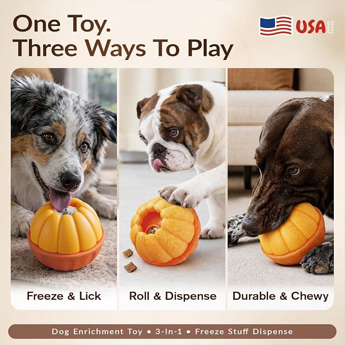 KADTC L, 3-in-1, Frozen Treat Dog Toy & Kibble Dispenser & Chew & Lick Toy