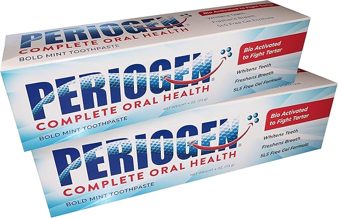 Periogen Toothpaste - Super Cleaning Plaque & Tartar Control Formula - SLS Free- 2-Pack