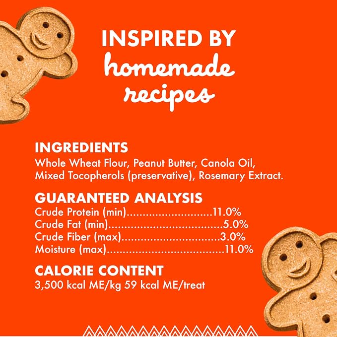 Buddy Biscuits Crunchy Dog Treats, Peanut Butter, 3.5 lbs. Bag | Made with Natural Peanut Butter, Free of Corn, Soy, Artificial Flavors, Oven Baked in the USA, Healthy Whole Grains
